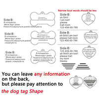 HKM-613843 Personalized Stainless Steel Dog ID Tag with Natural Zircon Pendant