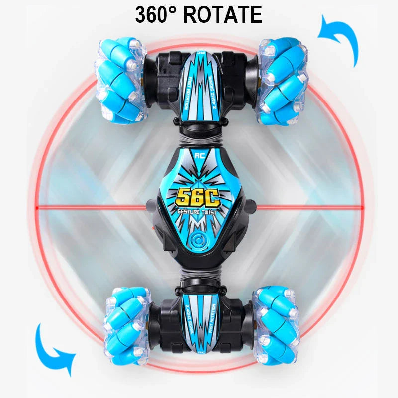 HKM-613907 Smart Follow Twisting RC Car with Flash Light Remote Control for Kids - Electric Stunt Drift Toy