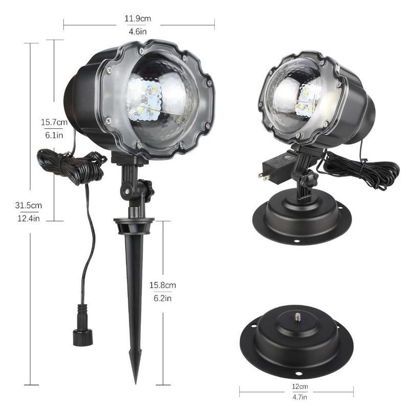 HKM-614099 Snowflake LED Christmas Light Projector with Remote Control - Waterproof Indoor/Outdoor Holiday Decoration