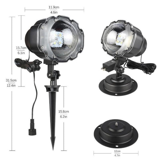 HKM-614099 Snowflake LED Christmas Light Projector with Remote Control - Waterproof Indoor/Outdoor Holiday Decoration
