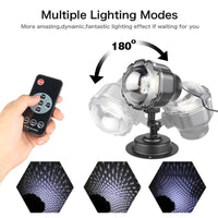 HKM-614099 Snowflake LED Christmas Light Projector with Remote Control - Waterproof Indoor/Outdoor Holiday Decoration