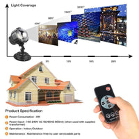 HKM-614099 Snowflake LED Christmas Light Projector with Remote Control - Waterproof Indoor/Outdoor Holiday Decoration