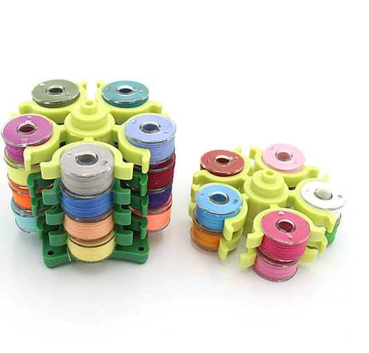 HKM-614163 Rotary Bobbin Box with Clip - Compact 9x7cm Storage Solution
