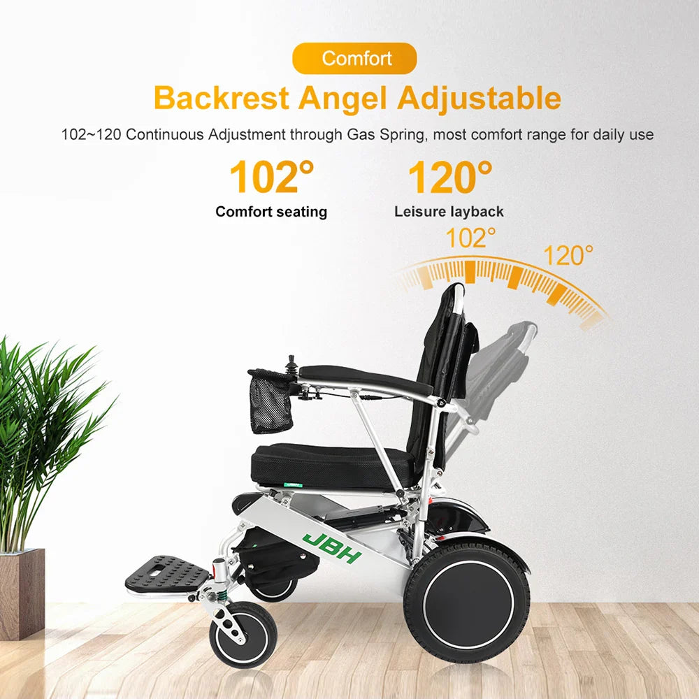KTX-614355 Lightweight Portable Electric Wheelchair for Home and Outdoor Use, Foldable Design, Aluminum Frame