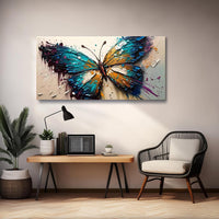 HKM-614419 Handmade Abstract Oil Painting of Butterfly on Canvas for Home Wall Art Decoration