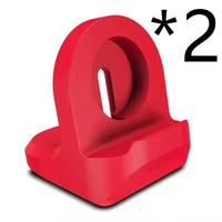 HKM-614547 Silicone Charging Stand for Apple Devices - Compact Desktop Base in Red, Dark Blue, Pink