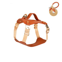 HKM-614675 Outdoor Microfiber Dog Vest with Leash and Tow Rope, Reddish Brown, Multiple Sizes Available