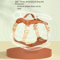 HKM-614675 Outdoor Microfiber Dog Vest with Leash and Tow Rope, Reddish Brown, Multiple Sizes Available