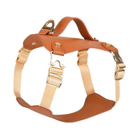 HKM-614675 Outdoor Microfiber Dog Vest with Leash and Tow Rope, Reddish Brown, Multiple Sizes Available