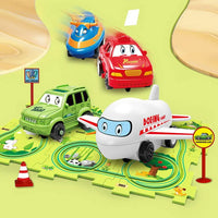 HKM-614739 Creative Preschool Jigsaw Rail Car Set for DIY Railway Track Assembly - Educational Slot Toy for Ages 2-13