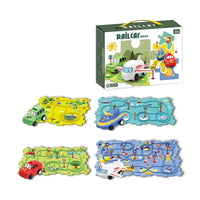 HKM-614739 Creative Preschool Jigsaw Rail Car Set for DIY Railway Track Assembly - Educational Slot Toy for Ages 2-13