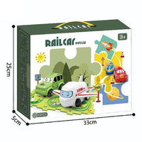 HKM-614739 Creative Preschool Jigsaw Rail Car Set for DIY Railway Track Assembly - Educational Slot Toy for Ages 2-13