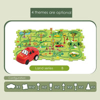 HKM-614739 Creative Preschool Jigsaw Rail Car Set for DIY Railway Track Assembly - Educational Slot Toy for Ages 2-13