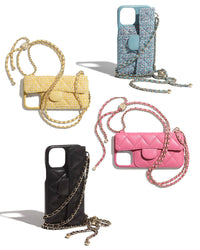 HKM-614739 Stylish Leather Clamshell Phone Case with Diagonal Lanyard for iPhone Models