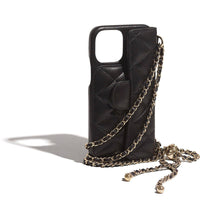 HKM-614739 Stylish Leather Clamshell Phone Case with Diagonal Lanyard for iPhone Models