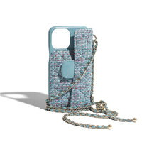 HKM-614739 Stylish Leather Clamshell Phone Case with Diagonal Lanyard for iPhone Models