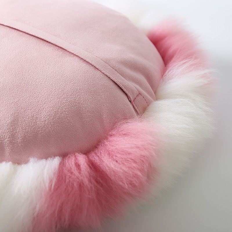 HKM-614867 Girly Heart-Shaped Striped Plush Cushion, 40cm & 45cm Sizes, Soft PP Cotton Filling