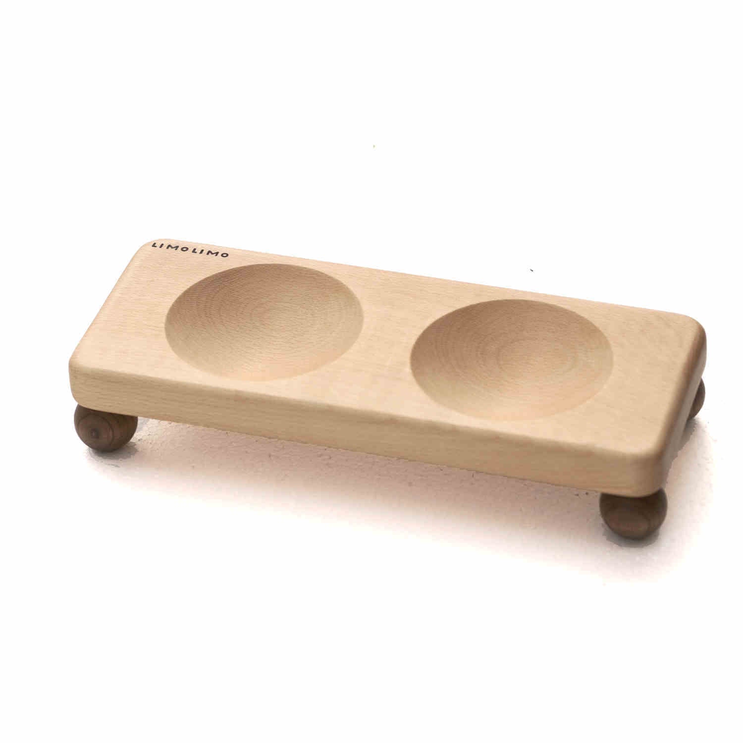 HKM-614995 Solid Wood Cat Bowl with Ceramic Feeding Options in Various Colors