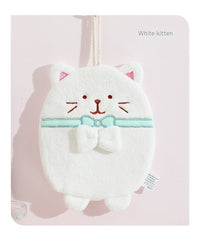 HKM-615059 Cute Kitten Hand Towel - Absorbent Coral Fleece, Lint-Free for Kitchen Use