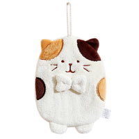 HKM-615059 Cute Kitten Hand Towel - Absorbent Coral Fleece, Lint-Free for Kitchen Use