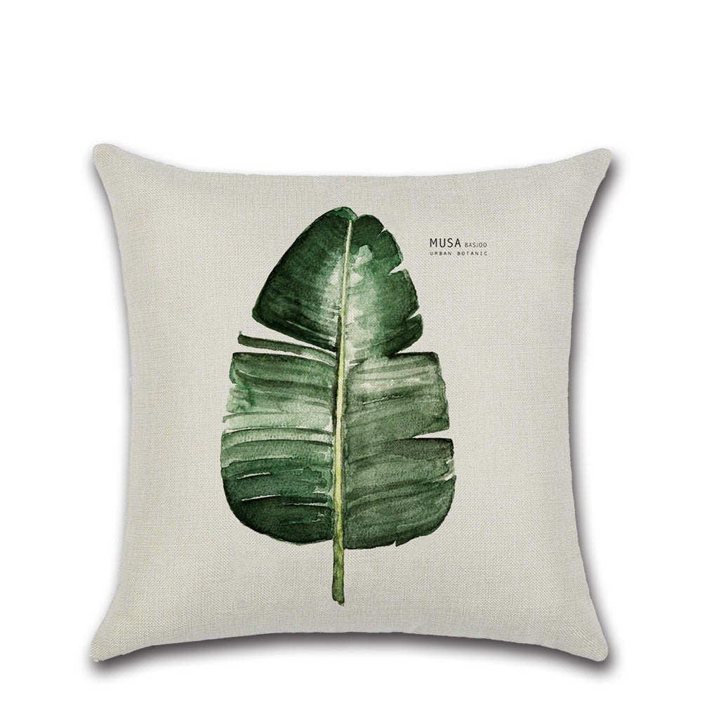 HKM-615187 Elegant Flax Leaf Cushion Cover - Modern Simple Design with PP Cotton Filling