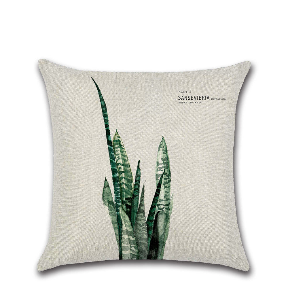 HKM-615187 Elegant Flax Leaf Cushion Cover - Modern Simple Design with PP Cotton Filling