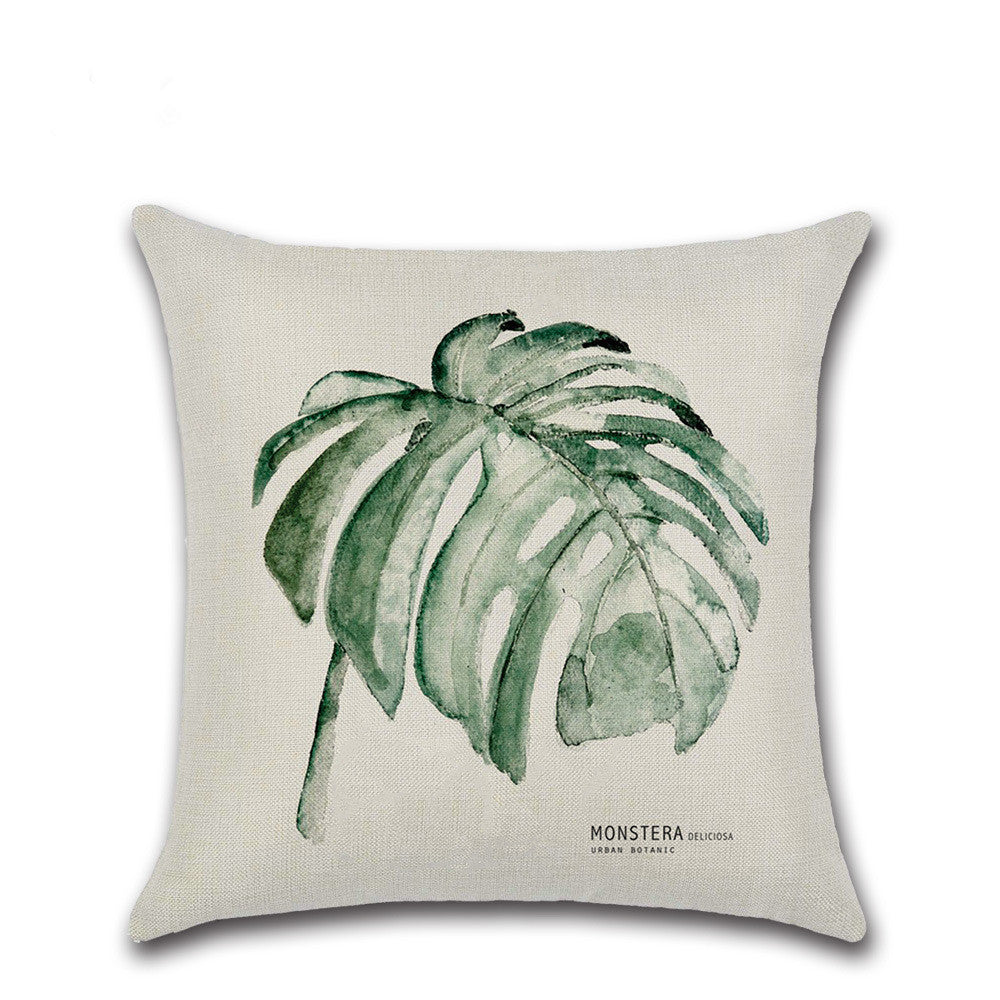 HKM-615187 Elegant Flax Leaf Cushion Cover - Modern Simple Design with PP Cotton Filling