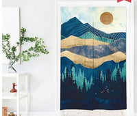 HKM-615187 Fabric Partition Curtain for Bedroom, Bathroom, and Kitchen – Versatile Polyester Fiber Design, Multiple Sizes & Abstract Patterns Available