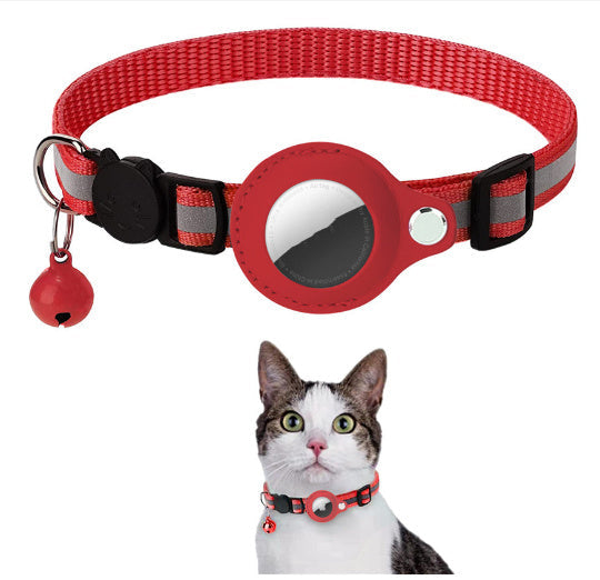 HKM-615187 Pet Cat Footprints Reflective Collar With Bell