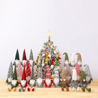HKM-615251 Faceless Doll Window Decoration - Woolen Cloth in Red, Gray, and Cyan, 35x8cm