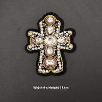 HKM-615315 Large Heart-shaped Cross Cloth Sticker for Shoes and Hats, Made from Durable Polyester