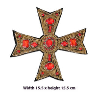 HKM-615315 Large Heart-shaped Cross Cloth Sticker for Shoes and Hats, Made from Durable Polyester