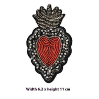 HKM-615315 Large Heart-shaped Cross Cloth Sticker for Shoes and Hats, Made from Durable Polyester
