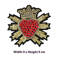 HKM-615315 Large Heart-shaped Cross Cloth Sticker for Shoes and Hats, Made from Durable Polyester