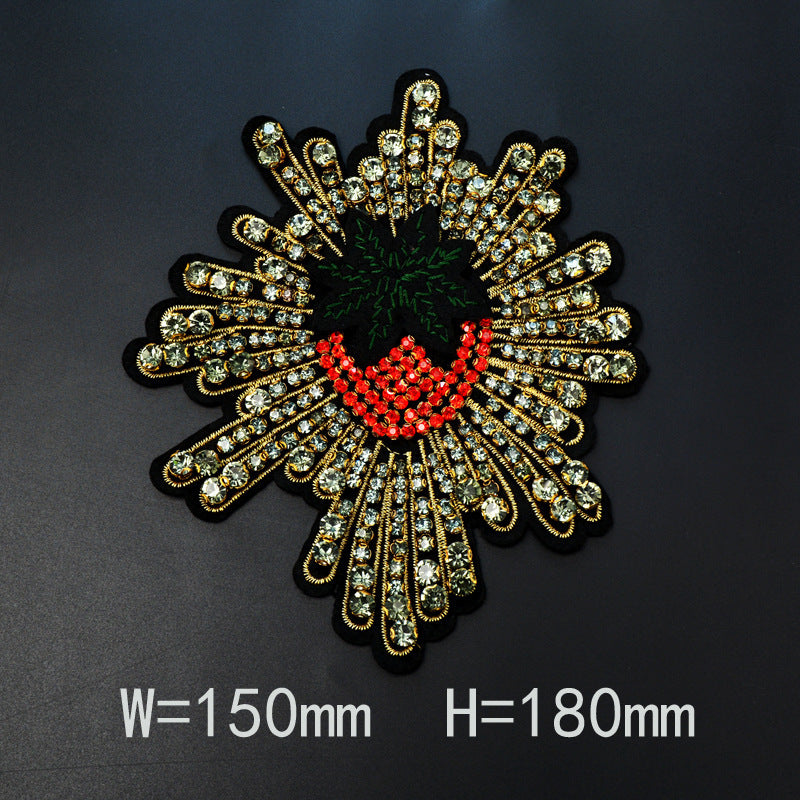 KTX-615315 Large Heart-shaped Cross Cloth Sticker for Shoes and Hats, Made from Durable Polyester