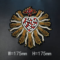 HKM-615315 Large Heart-shaped Cross Cloth Sticker for Shoes and Hats, Made from Durable Polyester