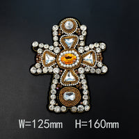 HKM-615315 Large Heart-shaped Cross Cloth Sticker for Shoes and Hats, Made from Durable Polyester