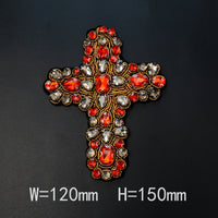 HKM-615315 Large Heart-shaped Cross Cloth Sticker for Shoes and Hats, Made from Durable Polyester