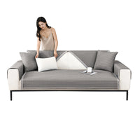 HKM-615443 Cool Bean Non-Slip Sofa Cushion Cover - Modern Solid Color Seat Cushion for Summer Comfort
