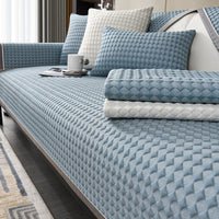 HKM-615443 Cool Bean Non-Slip Sofa Cushion Cover - Modern Solid Color Seat Cushion for Summer Comfort