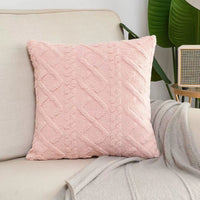 HKM-615443 Shearing Groove Artificial Plush Cushion Cover - Modern Simplicity in Double Black, Double Pink, Khaki, 30x50cm