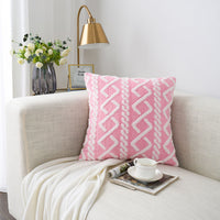 HKM-615443 Shearing Groove Artificial Plush Cushion Cover - Modern Simplicity in Double Black, Double Pink, Khaki, 30x50cm