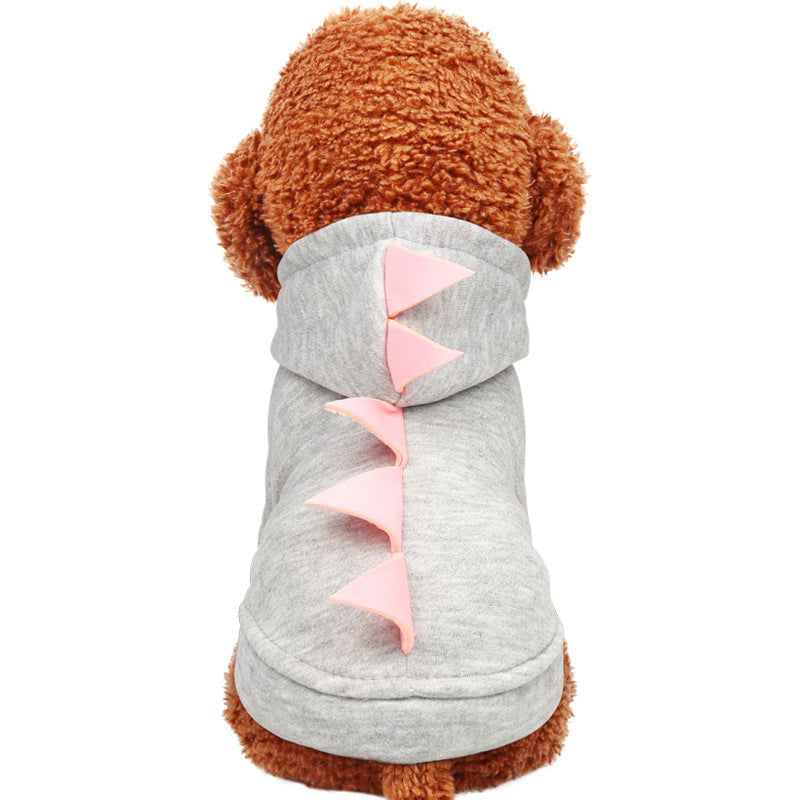 HKM-615507 Dinosaur Hooded Sweater for Pets - Cozy Cotton Design with Size Options