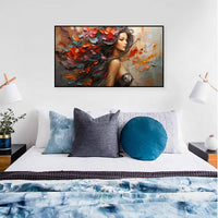 HKM-615571 Elegant Hand-Painted Canvas Art of a Woman's Back - Modern Portrait Oil Artwork for Home Decoration