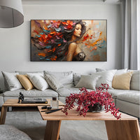 HKM-615571 Elegant Hand-Painted Canvas Art of a Woman's Back - Modern Portrait Oil Artwork for Home Decoration