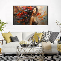 HKM-615571 Elegant Hand-Painted Canvas Art of a Woman's Back - Modern Portrait Oil Artwork for Home Decoration