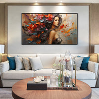 HKM-615571 Elegant Hand-Painted Canvas Art of a Woman's Back - Modern Portrait Oil Artwork for Home Decoration