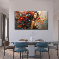 HKM-615571 Elegant Hand-Painted Canvas Art of a Woman's Back - Modern Portrait Oil Artwork for Home Decoration