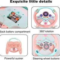 HKM-615635 Simulated Steering Wheel Toy with Lights & Music for Kids Ages 0-14+ Years