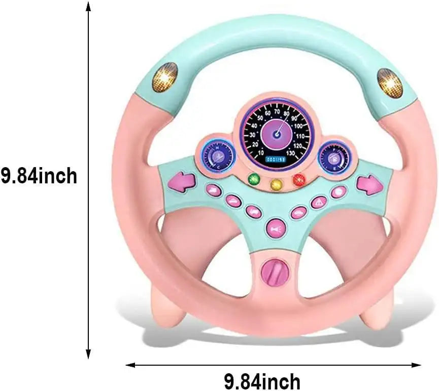 HKM-615635 Simulated Steering Wheel Toy with Lights & Music for Kids Ages 0-14+ Years